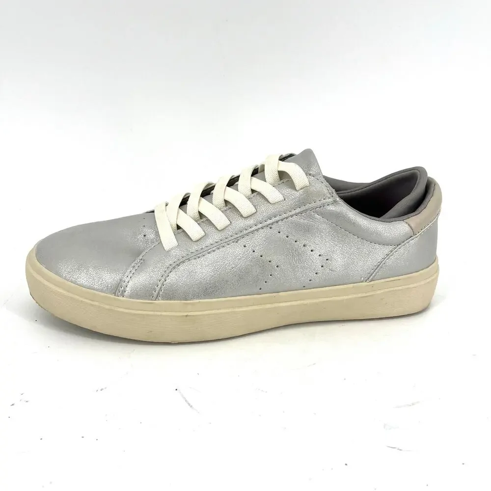 Dr. Scholl's Wink Lace Silver Fashion Sneakers 8.5 Comfortable‎ Casual Shoes